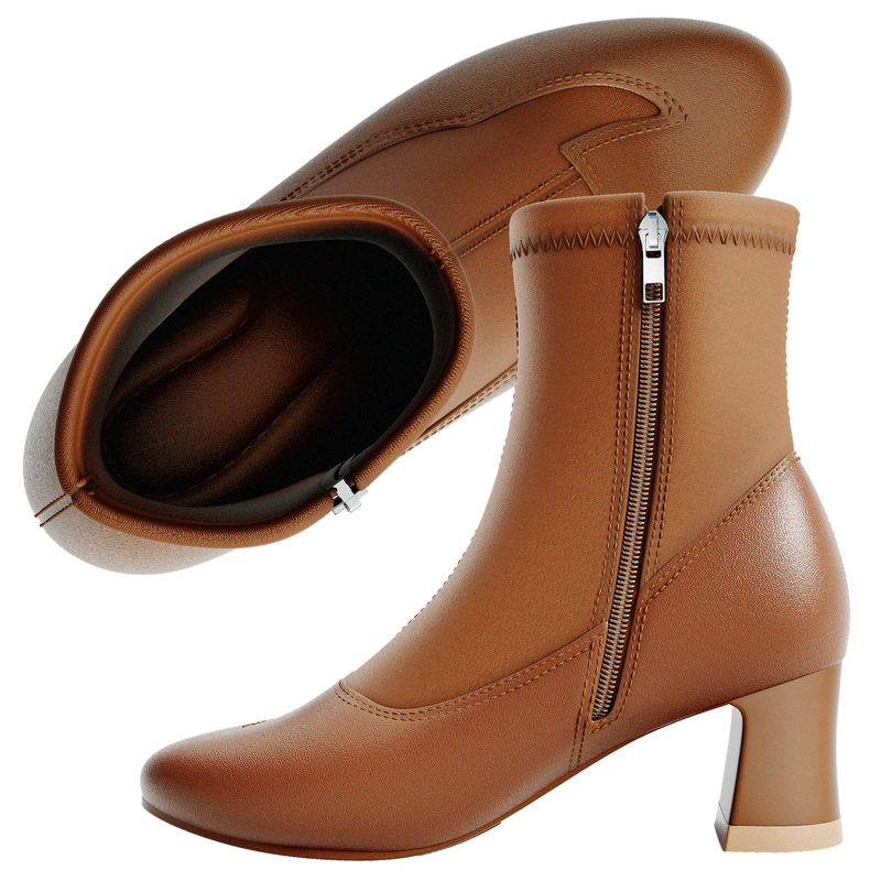 ForMommy Julia Brown - Premium Comfort Heel | Warm-Toned Pregnancy Dress Boot