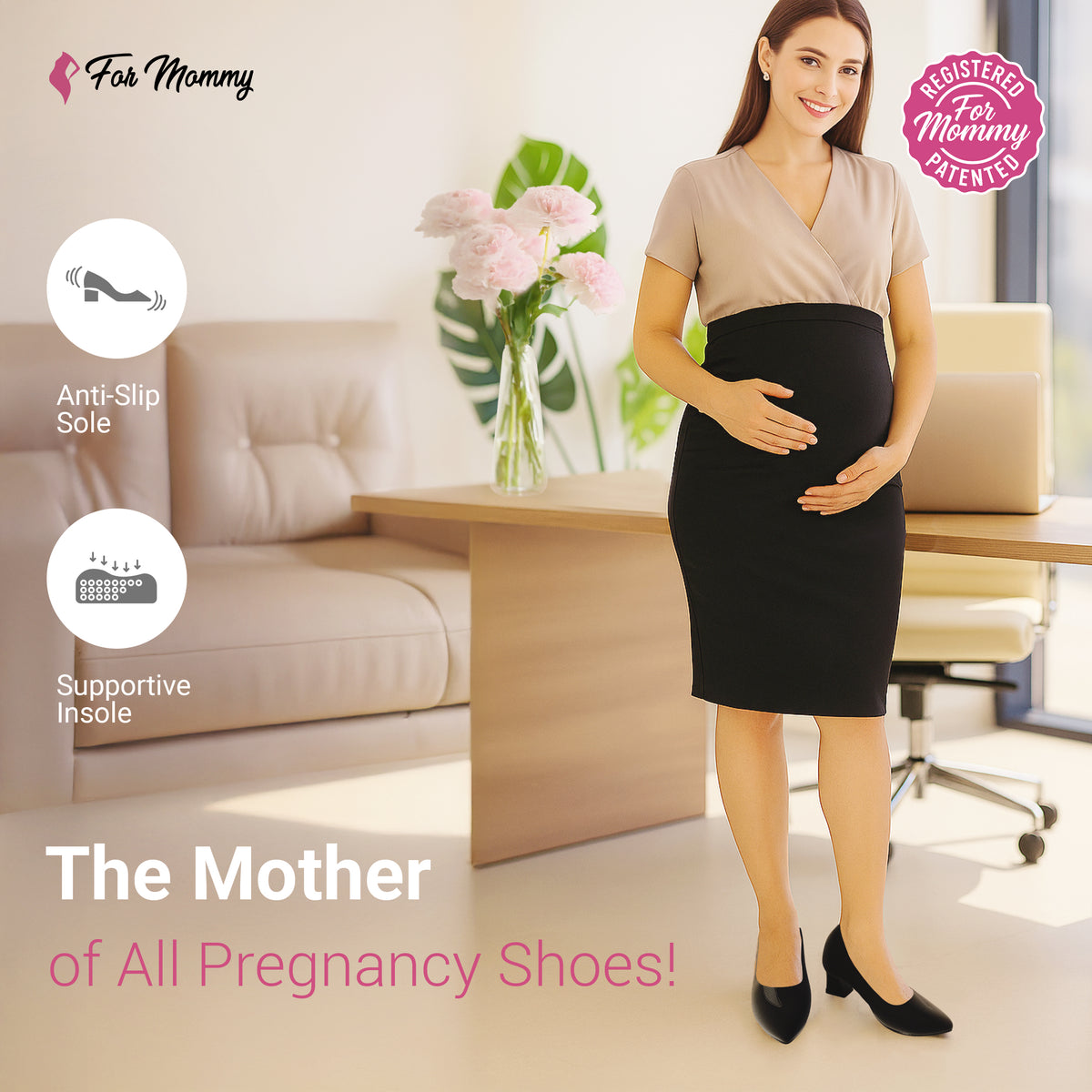 ForMommy Nova Velvet - Pointed Plush Shoe | Premium Pregnancy Comfort