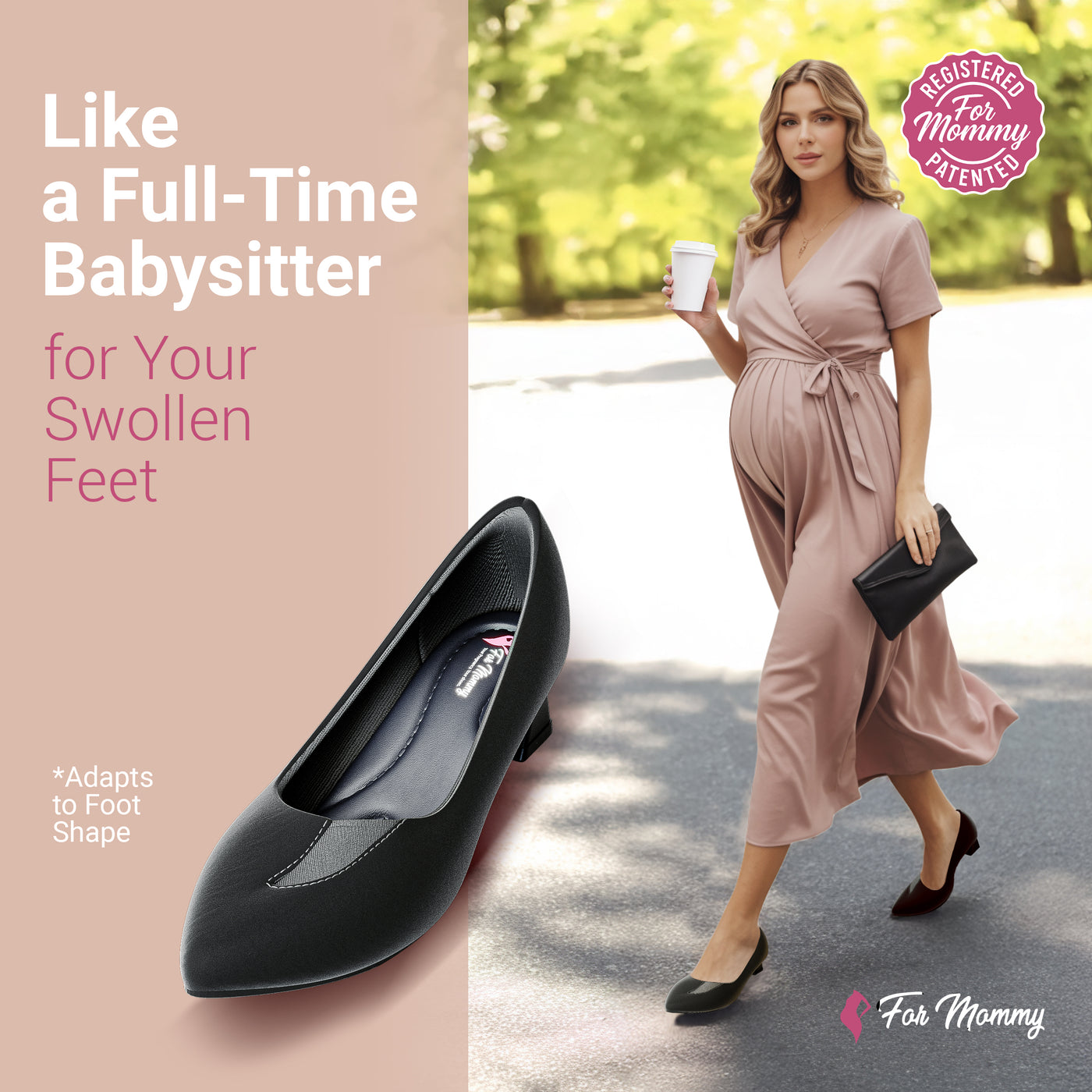 ForMommy Nova Velvet - Pointed Plush Shoe | Premium Pregnancy Comfort