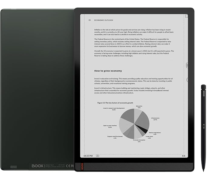 Renewed BOOX E-Reader Tablet | Grade A Digital Paper for Reading, Note-Taking & PDFs | 13.3" HD Display, Lightweight & Eye-Friendly
