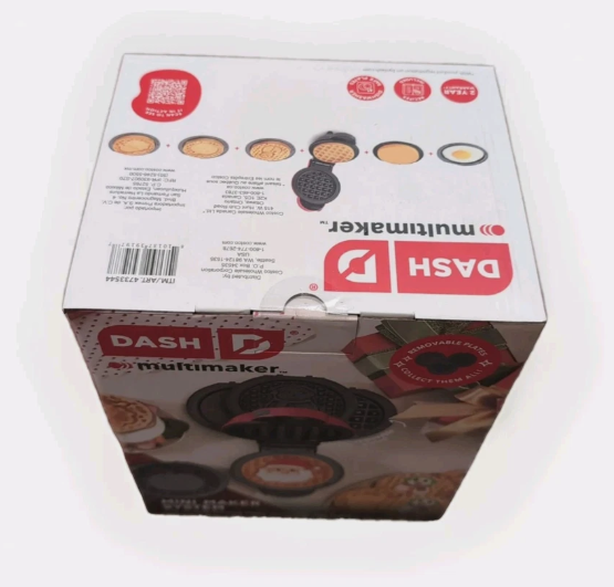 DASH Multimaker with 7 Removable Plates + Storage Box – Waffle Iron & Griddle with Festive Holiday Designs